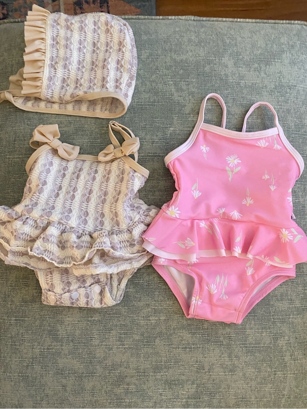 Set of two baby swimsuits. 0-3 months.